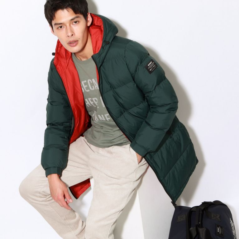 【ECOALF】 ＜VINTAGE リバーシブル コート/ VINTAGE REVERSIBLE HOOD JACKET＞ グリーン