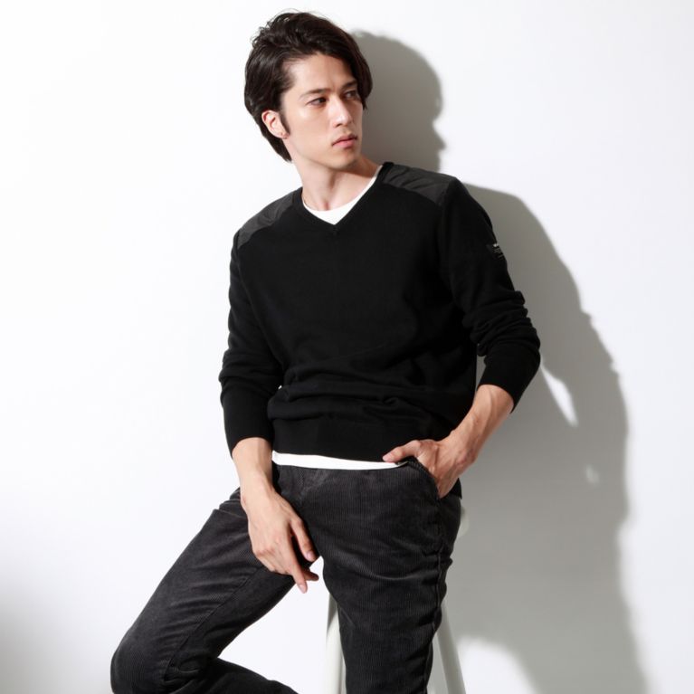 【ECOALF】 ＜JAMES Vネック ニット / JAMES KNIT SWEATER MAN＞ 黒