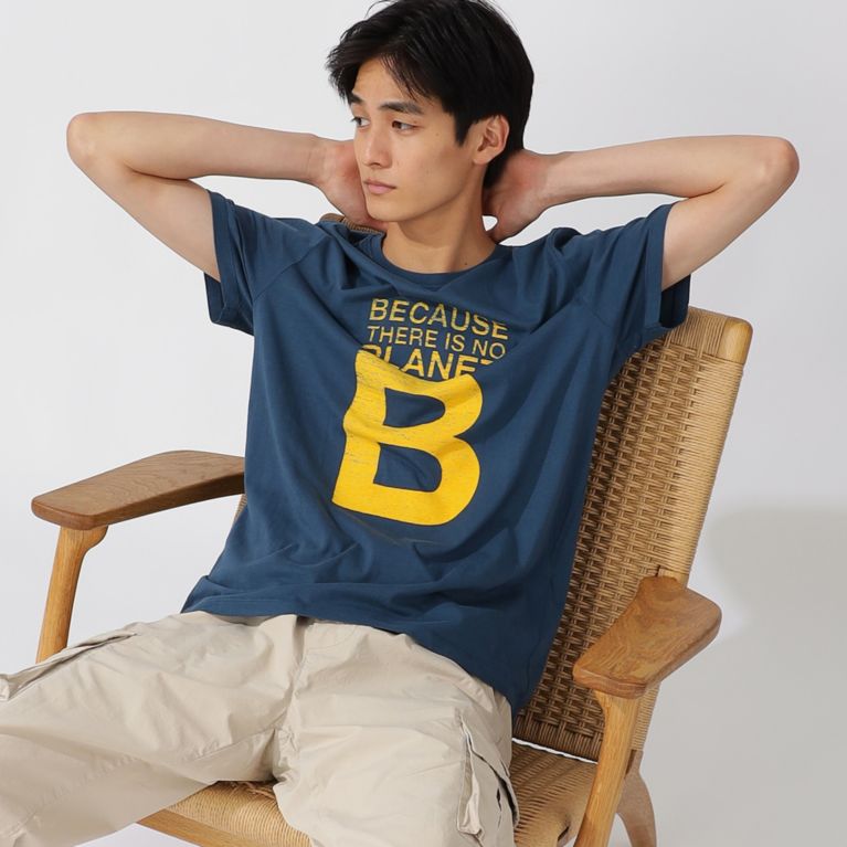 【ECOALF】 BECAUSE BIG B ウォッシュTシャツ / NATAL GREAT B WASHED T-SHIRT MAN ネイビー