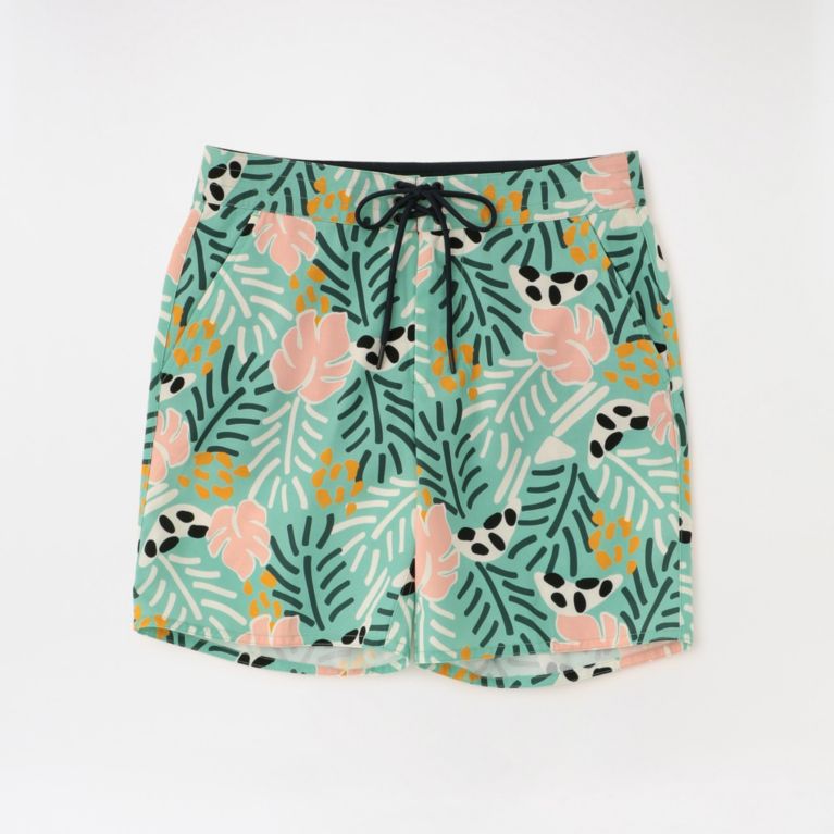 【ECOALF】 ＜PHI PHI BOARD スイムショーツ / PHI PHI BOARD SHORT PRINTED THAI＞ グリーン(淡)