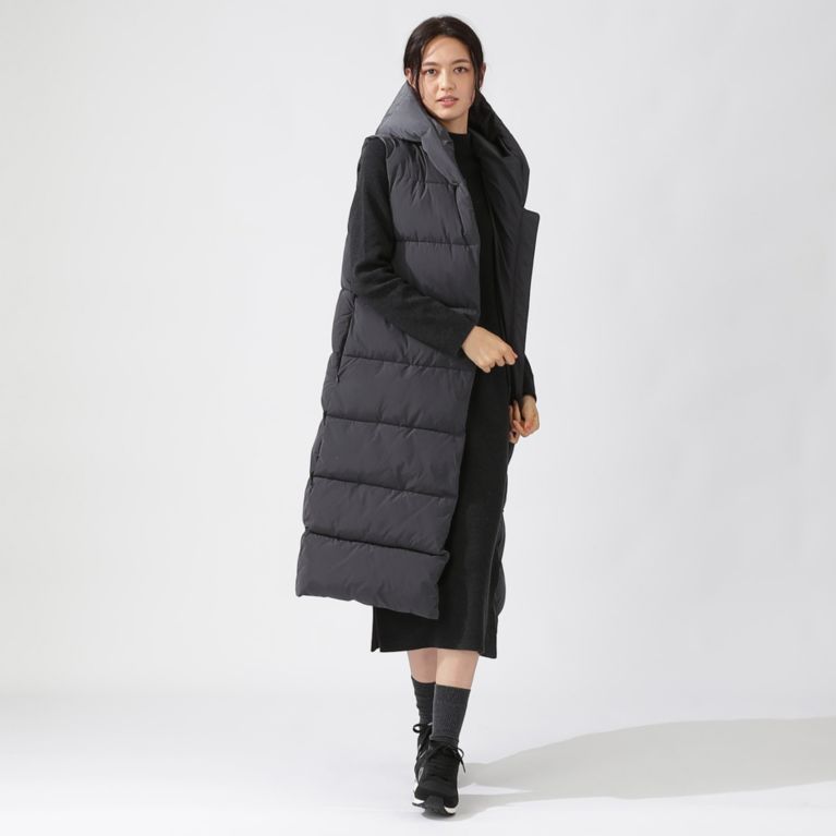 【ECOALF】 ARTIES パデッドロングベスト / ARTIES VEST WOMAN JACKET グレー