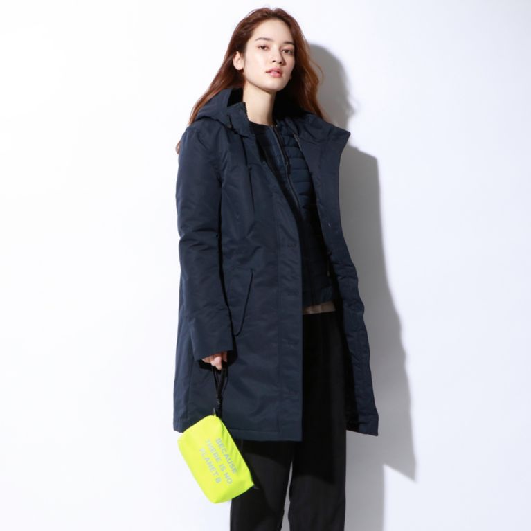 【ECOALF】 GLACIER ロングコート / GLACIER BECAUSE LONG COAT WOMAN ネイビー