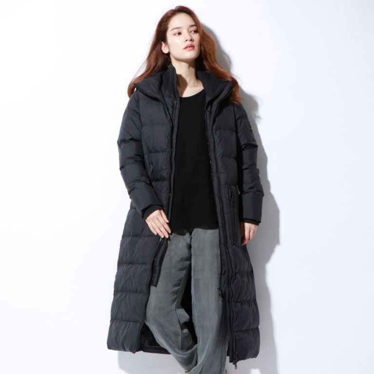 【ECOALF】 ＜MEGEVE オーバーサイズ ロングコート / MEGEVE LONG OVERSIZE COAT WOMAN＞ 黒