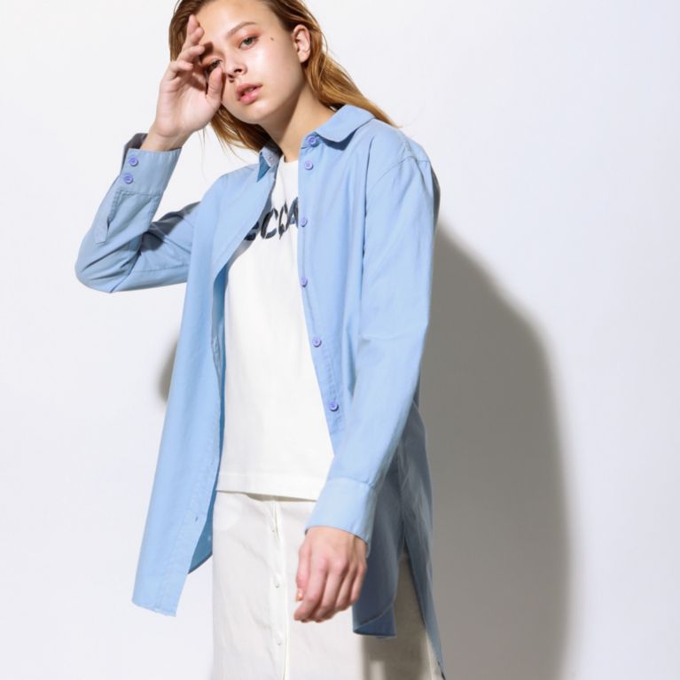 【ECOALF】 ＜LIVE ロングシャツ / LIVE LONG SHIRT＞ サックスブルー