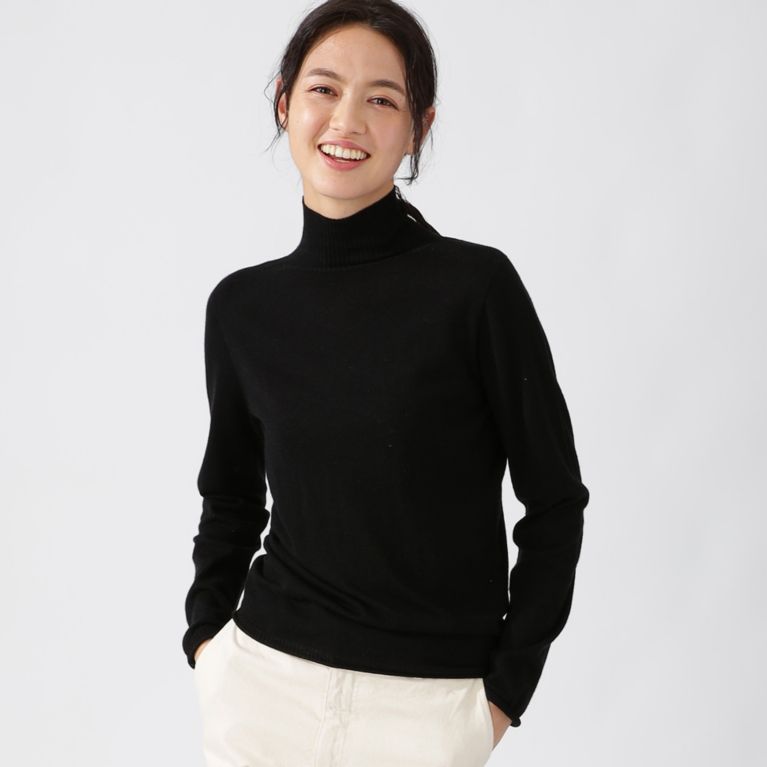 【ECOALF】 VIELHA タートルネック シームレス ニット / VIELHA TURTLE SEAMLESS WOMAN 黒