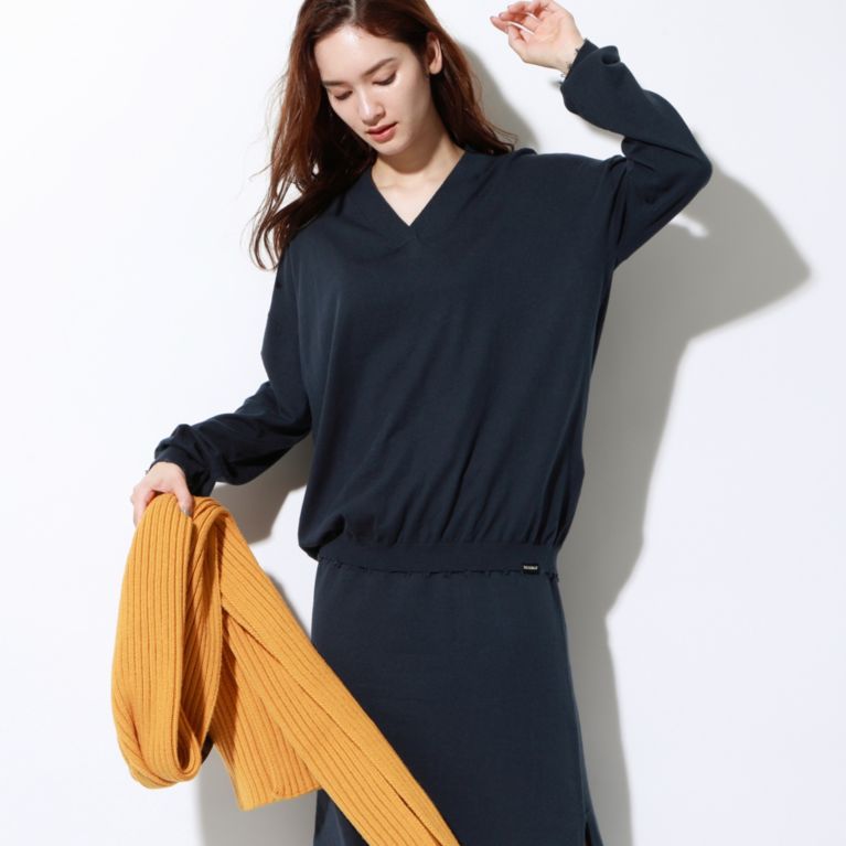 【ECOALF】 CRANS Vネックニット / CRANS KNIT WOMAN ネイビー