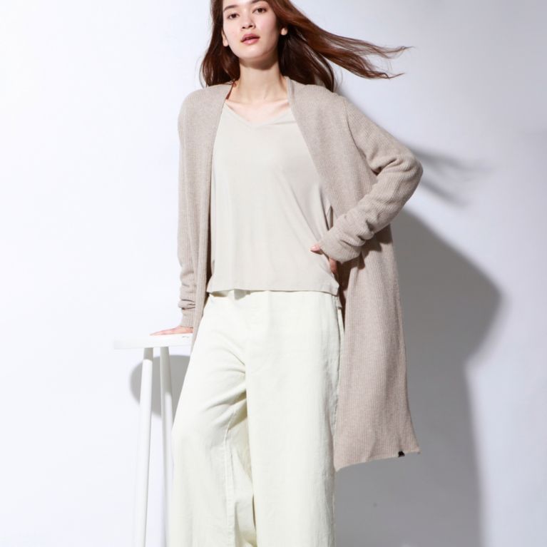 【ECOALF】 ＜CABO ニット ロングカーディガン / CABO LONG KNIT WOMAN＞ ベージュ(淡)