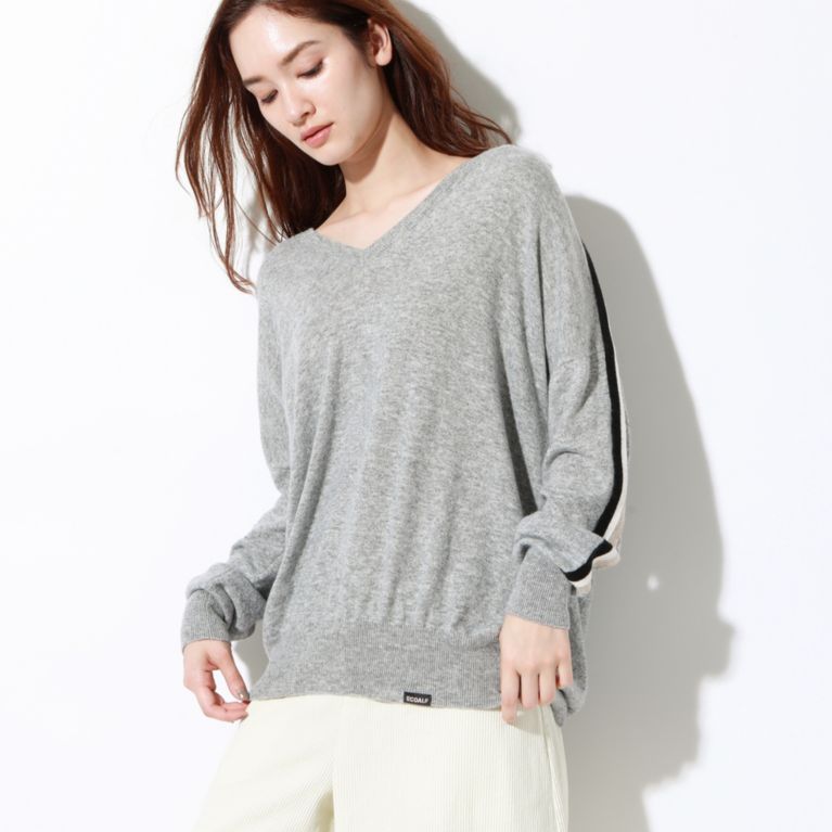 【ECOALF】 ＜BRIXEN Vネック ニット / BRIXEN KNIT WOMAN＞ グレー