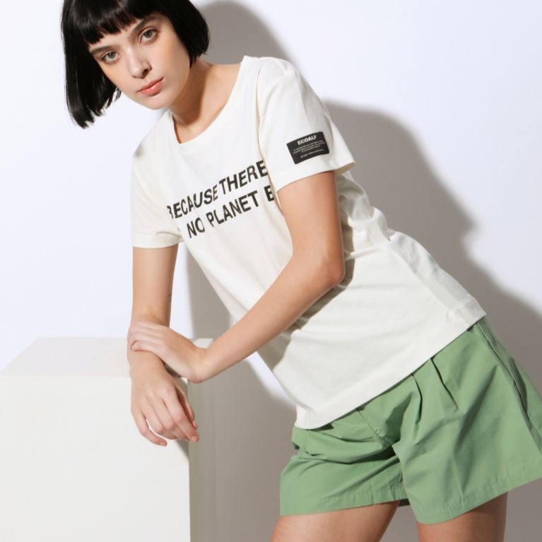 【ECOALF】 BECAUSE ウォッシュド Tシャツ / BECAUSE WASHED T-SHIRT ホワイト