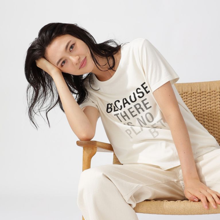 【ECOALF】 BECAUSE Tシャツ / BECAUSE WOMAN T-SHIRT ベージュ(淡)