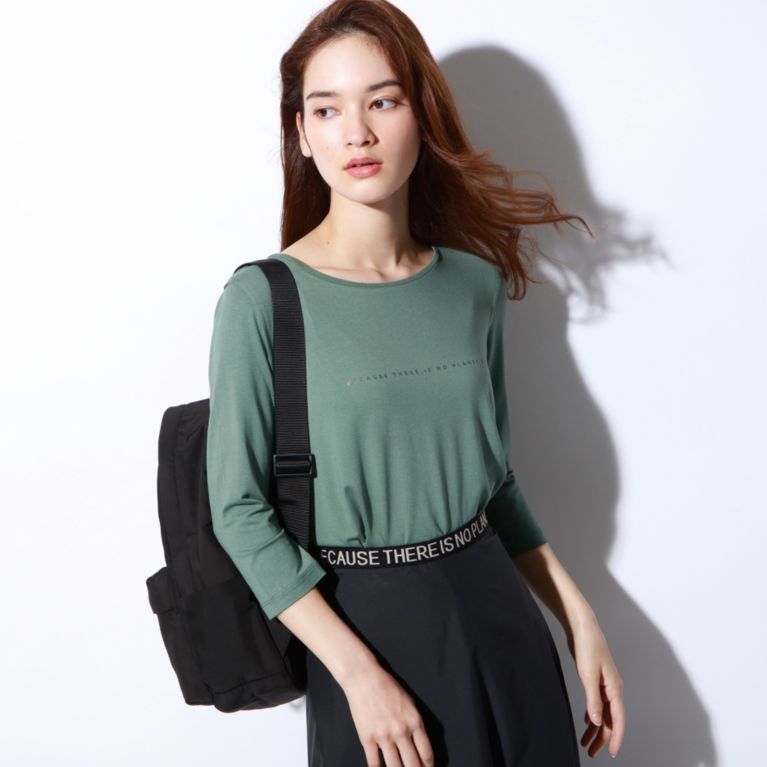 【ECOALF】 ＜VELETA スリークオーター Ｔシャツ / VELETA T-SHIRT WOMAN＞ カーキ(濃)