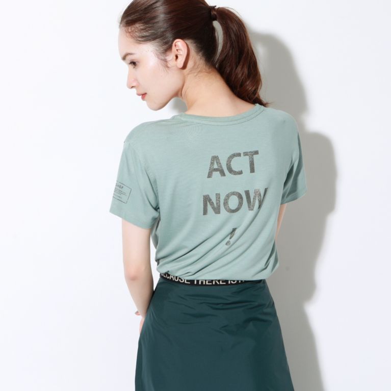 【ECOALF】 ＜ESPOT バックプリント Tシャツ / ESPOT T-SHIRT WOMAN＞ グリーン(淡)