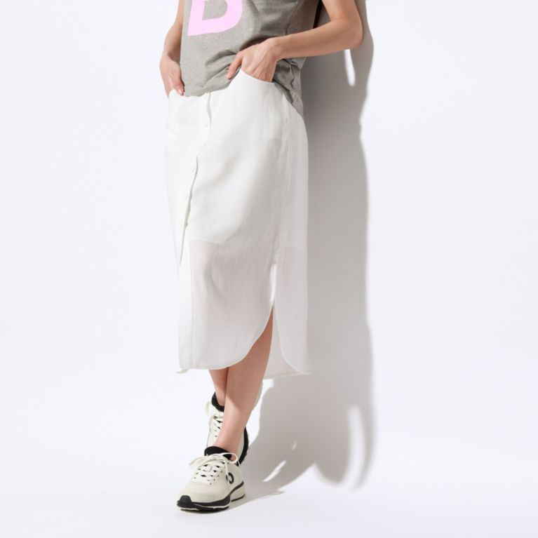 【ECOALF】 ＜MIA ボタン スカート / MIA BUTTON SKIRT＞ ホワイト
