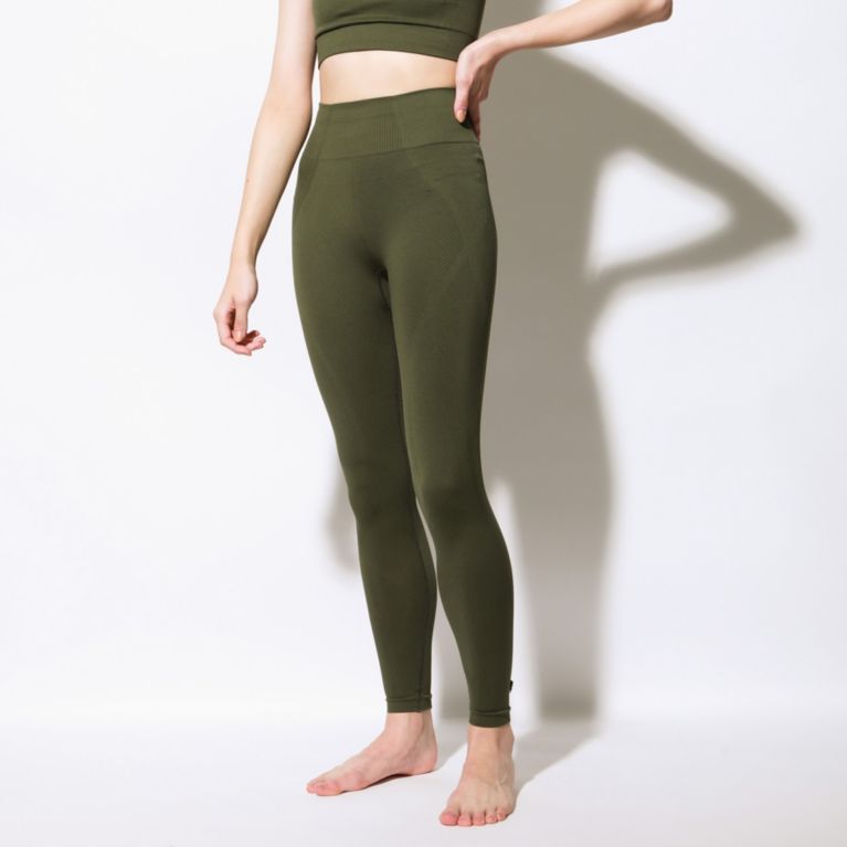 【ECOALF】 TEXTURED リブ レギンス / TEXTURED RIB LEGGING カーキ